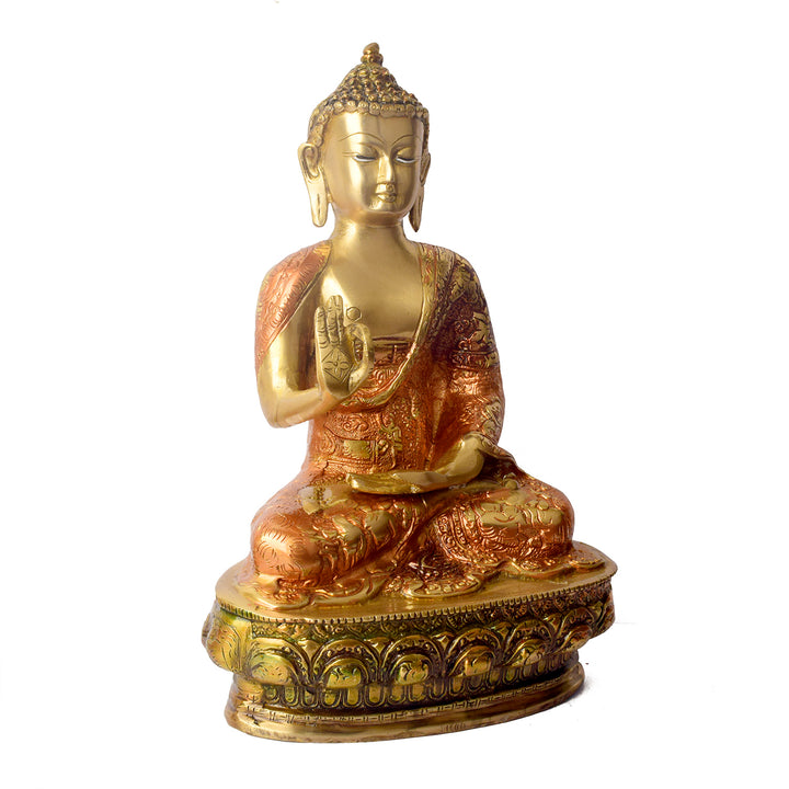 Large Brass Buddha Sculpture β A Timeless Piece for Spiritual Harmony, Serenity, and Meditation, Perfect for Home, Office, or Temple Decor.