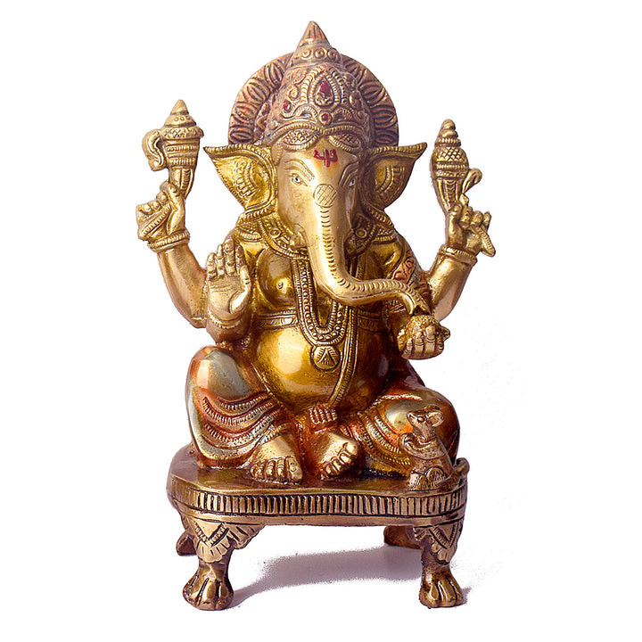 The Laxmi Ganesh colorful Murti, which is constructed of virgin-quality brass for persistent use, is a symbol of successful marriages, happiness, and tranquility in relationships.