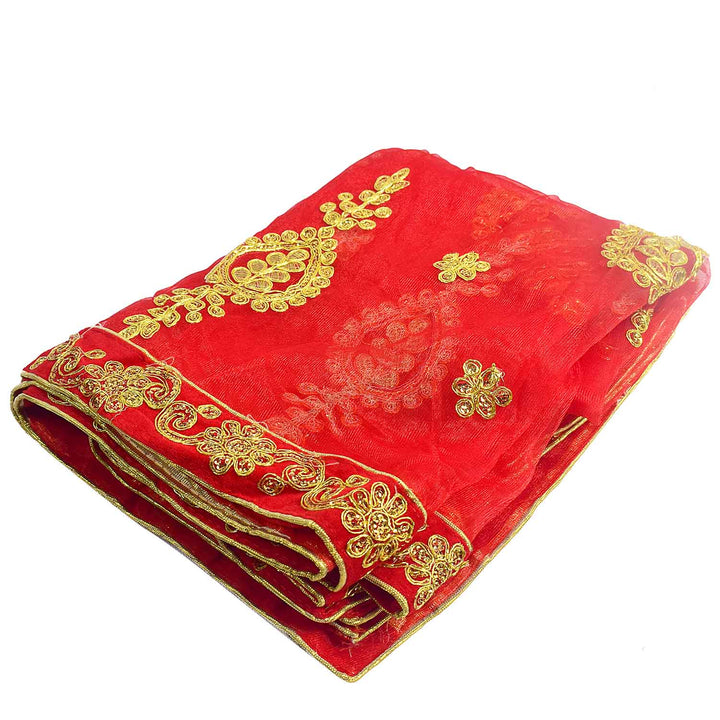 Increase your spiritual rituals with this beautiful Mata Ki Chunri, featuring intricate golden embroidery. Measuring 216 cm (85 inches) in length and 99 cm (39 inches) in height, this Chunri is ideal for Navratri, Durga Puja, temple decor, and sacred offerings. The vibrant fabric with golden motifs adds a divine charm to your religious ceremonies.
ποΈ Shop authentic Mata Ki Chunris, Devi Chunaris, and religious accessories at Satvik Store for all your pooja and festive needs. πΈπ