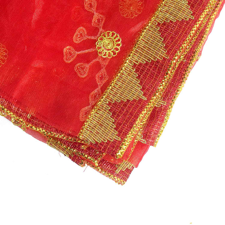 Elegant Mata Ki Chunri with beautiful golden embroidery, perfect for Devi Puja, temple offerings, and religious rituals. Measuring 218 cm (86 inches) in length and 104 cm (41 inches) in height, this Chunri is made from premium fabric with intricate gold detailing. Ideal for Navratri, Durga Puja, and festive decorations.
Shop Exclusive Mata Ki Chunri, Large Devi Chunri, and more at Satvik Store for authentic spiritual products.
