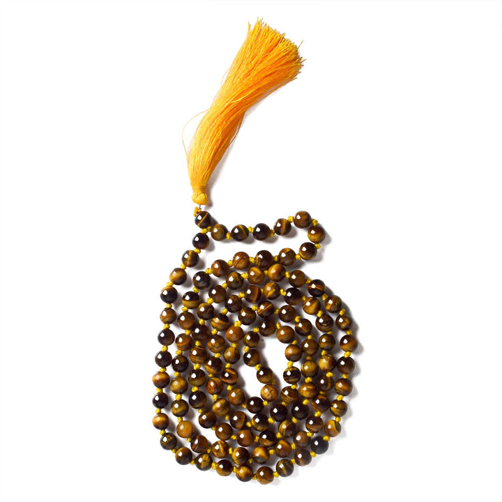 108 Beads Tiger Eye Hakik Mala – A powerful mala for confidence, protection, and success in meditation and daily life. India’s Premium Hakik Jap Mala Store - www.satvikstore.in
