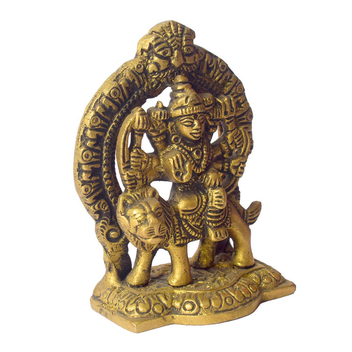 3 Inch Brass Durga Idol β Ideal for Car Dashboard & Puja Room Decor