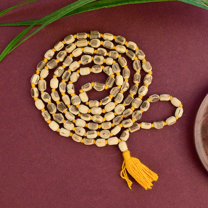 100% Original Tulsi Jap Mala of superfine quality, featuring smooth, natural Tulsi wood beads for enhanced spiritual chanting and meditation. India’s Premium Jap Mala Store- www.satvikstore.in