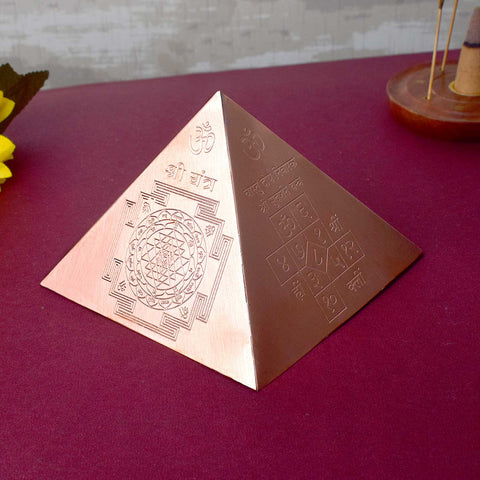 Big Copper Pyramid with precise Vastu geometry, designed for energy balancing, vastu correction, spiritual protection, and amplifying positivity in any environment. Indiaβs Largest Pooja Accessories Brand - www.satvikstore.in