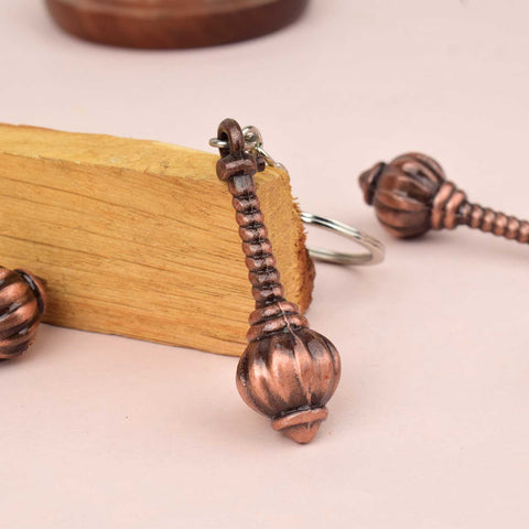 Zinc Hanuman Gadha Keychain symbolizing strength, protection, and divine blessingsβcrafted for daily use and spiritual connection on the go. Indiaβs Largest Pooja Accessories Brand - www.satvikstore.in