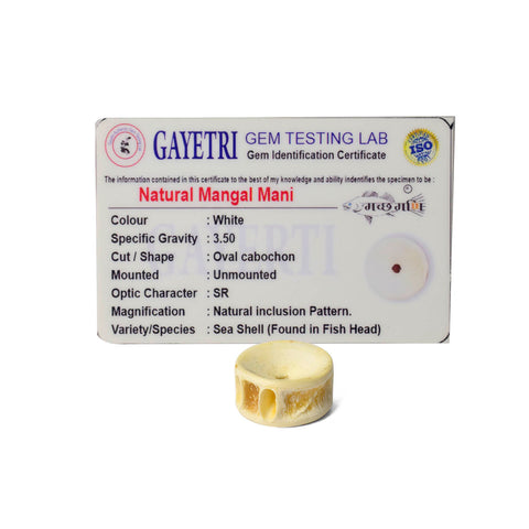 Polished reddish-brown Mangal Mani stone (Mangal Kata) placed on a pooja thali with diya and flowers for spiritual and astrological protection. Indiaβs Largest Pooja Accessories Brand - www.satvikstore.in