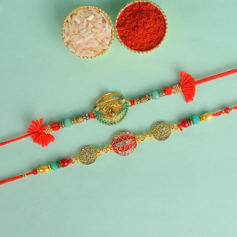Set of 2 Traditional Rakhis for Brothers with Roli Chawal and Ram Sita Stickers β Raksha Bandhan Gift Pack. Indiaβs Largest Pooja Accessories Brand - www.satvikstore.in