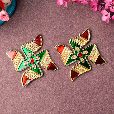 Decorative Swastik wall sticker ensemble featuring traditional motifs designed to bring harmony, positivity, and spiritual balance to your home or sacred space. Indiaβs Largest Pooja Accessories Brand β www.satvikstore.in