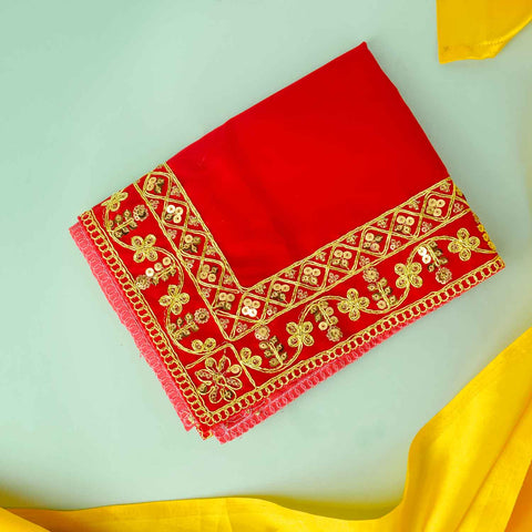 Swastik Design Velvet Aasan 16x24 Inch Pack of 4 with Golden Lace Border. Indiaβs Largest Pooja Accessories Brand - www.satvikstore.in