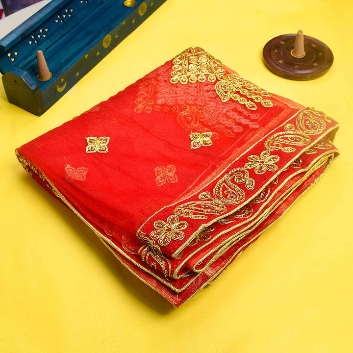 Add a touch of divinity to your prayers with this beautiful Mata Ki Chunri, featuring intricate golden embroidered motifs. Measuring 222 cm (87.4 inches) in length and 108 cm (42.5 inches) in height, this Chunri is perfect for Navratri, Durga Puja, temple offerings, and festive decorations. Made from premium fabric, it enhances the spiritual ambiance of your rituals.
🛍️ Shop authentic Mata Ki Chunris, Devi Chunaris, and more at Satvik Store for all your pooja and festive needs. 🌺🙏