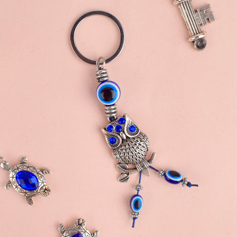 Elegant Blue Evil Eye Keychain, a protective charm and stylish accessory perfect for gifts, home, bag, or car. Indiaβs Largest Pooja Accessories Brand β www.satvikstore.in