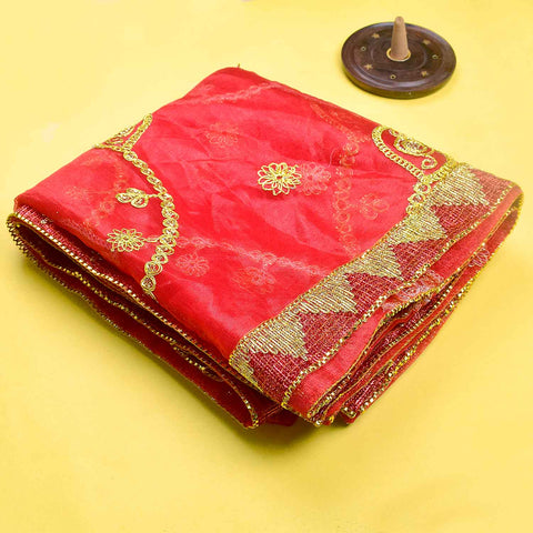 Intricately designed 84x40 inch Exclusive Mata Ki Chunari made of premium fabric for Mata idol decoration β Indiaβs Largest Pooja Accessories Brand β www.Satvikstore.in
