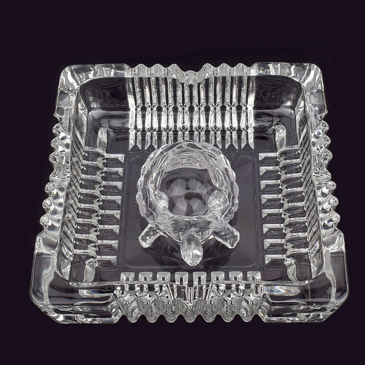 Feng Shui Glass Crystal Turtle with Plate (Square) – A beautiful Vastu turtle for career growth, luck, and home decor. India’s Largest Pooja Accessories Brand – www.satvikstore.in