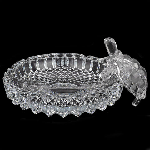 Feng Shui Glass Crystal Turtle with Plate (Round) β A crystal turtle on a circular plate, bringing good luck, wealth, and protection to your space. Indiaβs Largest Pooja Accessories Brand β www.satvikstore.in