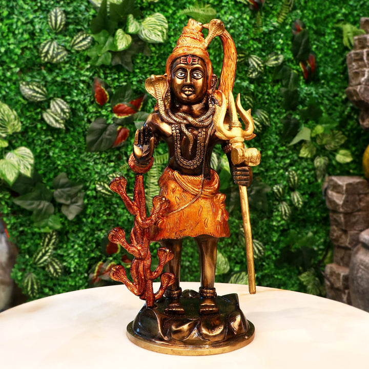 Lord Shiv, Mahadev, known for Blessing Good Health and Wealth, The Idol Is made from Premium Quality brass material for long-lasting use. Handmade product from the Artisanship of India's Craftsman Using Modern Style.