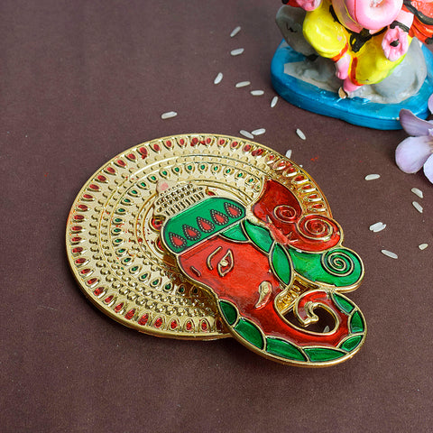 Exquisite Ganpati-themed kumkum holder crafted with intricate detailing, ideal for storing sindoor or roli during religious ceremonies and pooja rituals. Indiaβs Largest Pooja Accessories Brand β www.satvikstore.in