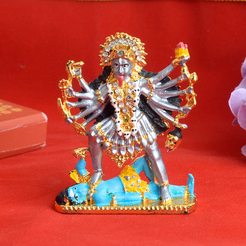Intricately crafted Goddess Kaali Maa idol, depicting the fierce and protective deity in a powerful posture for spiritual worship and divine blessings. Indiaβs Largest Pooja Accessories Brand β www.satvikstore.in