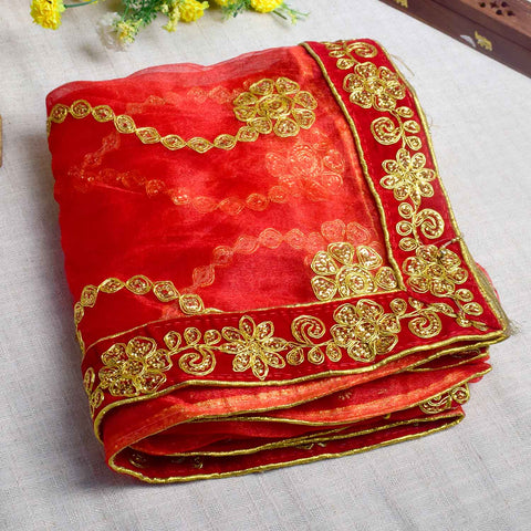 Elegant 84x40.5 inch Gorgeous Mata Chunri with detailed design and rich fabric for Mata idol decoration β Indiaβs Largest Pooja Accessories Brand β www.Satvikstore.in