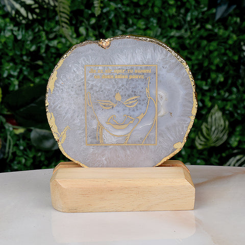 Guruji Agate Stone Stands showcasing beautifully polished agate stones on elegant bases, ideal for spiritual and decorative use. Indiaβs Largest Pooja Accessories Brand β www.satvikstore.in