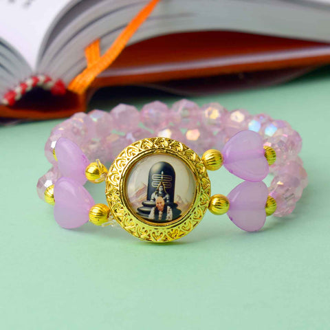 Guruji Swaroop Bracelet with assorted round and heart-shaped beads, ideal for spiritual wear, daily styling, and gifting. Indiaβs Largest Pooja Accessories Brand β www.satvikstore.in
