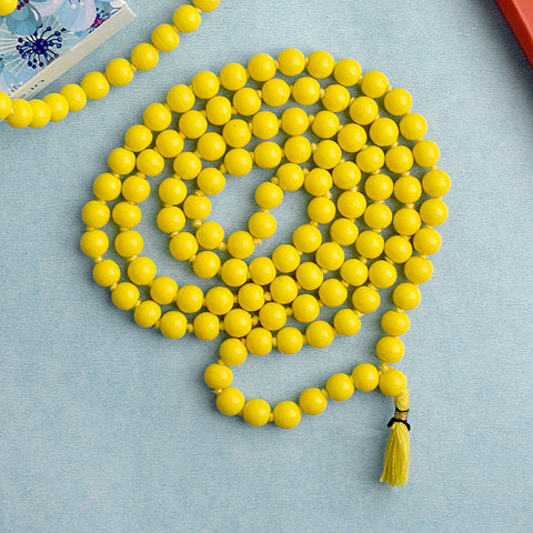Hakik Jap Mala (Yellow) β A Confidence-Boosting and Prosperity-Enhancing Meditation Mala. Indiaβs Premium Hakik Jap Mala Store - www.satvikstore.in