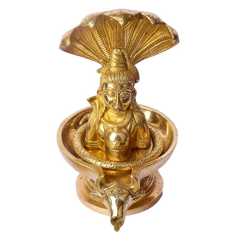 8.3 Inch Handcrafted Brass Shivalingam Idol featuring Naga Hood and Nandi for Spiritual Pooja and Temple DΓ©cor. No.1 Brass Idol Store www.satvikstore.in