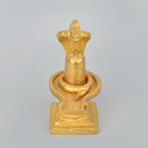 3.3 Inch Handcrafted Brass Shivlingam with Nag β Sacred Shiva Idol for Pooja, Meditation, and Home Temple Decor. No.1 Brass Idol Store www.satvikstore.in