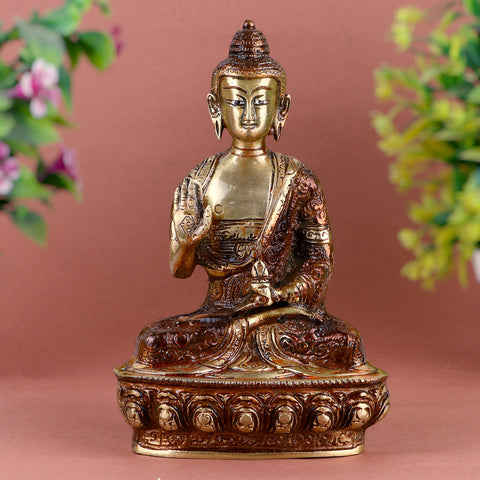 3.1 Inch Introspective Brass Buddha Idol β Handcrafted Miniature Statue of Lord Buddha in Meditative Pose, Symbolizing Peace, Mindfulness, and Inner Harmony for Home or Office Decor. No.1 Brass Idol Store www.satvikstore.in