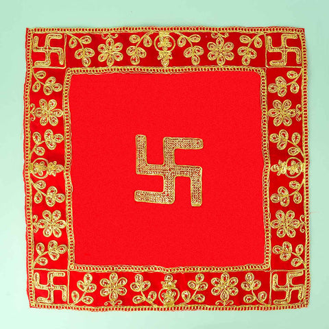 Heavy Design Velvet Aasan 16x16 Inch Pack of 4 with Golden Lace Border. Indiaβs Largest Pooja Accessories Brand - www.satvikstore.in