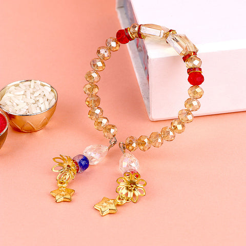 Shop Exquisite Designer Lumba Rakhi, Beautiful Rakhi Sets, and Latest Rakhi Collection Online at Satvik Store - Send Rakhi with Style and Elegance!