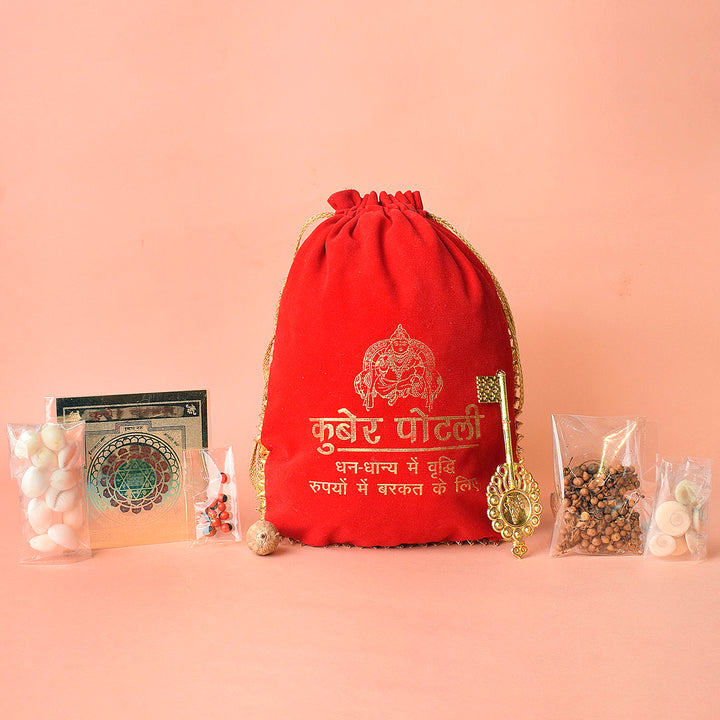 Kuber Potli is a sacred and auspicious pouch designed to attract financial success, prosperity, and business growth, making it an ideal tool for spiritual wealth manifestation β Indiaβs Largest Pooja Accessories Brand β www.satvikstore.in