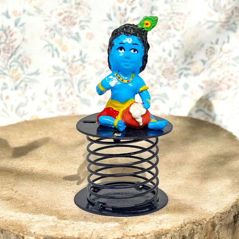 Laddu Gopal idol, beautifully crafted to depict Lord Krishna in his charming childhood form, holding a laddu, symbolizing joy, devotion, and divine blessings. Indiaβs Largest Pooja Accessories Brand β www.satvikstore.in