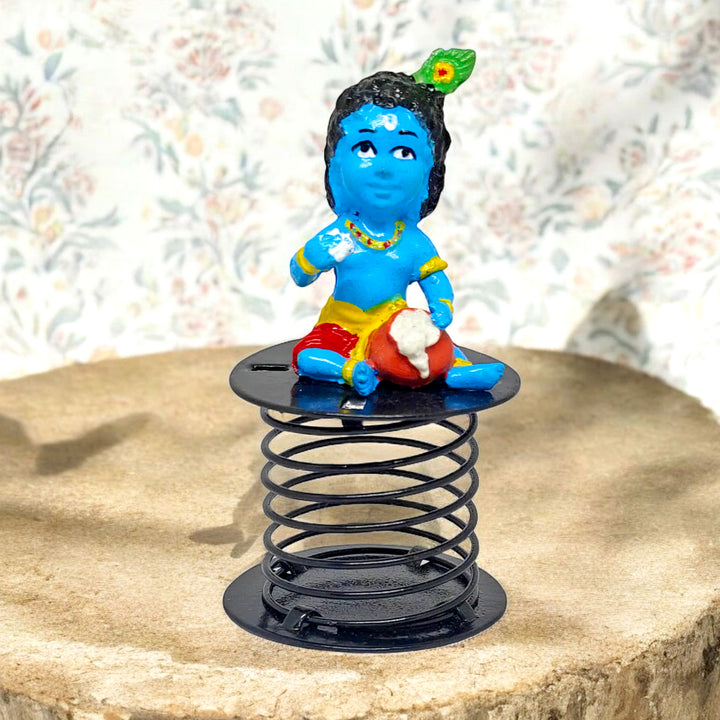 Laddu Gopal idol, beautifully crafted to depict Lord Krishna in his charming childhood form, holding a laddu, symbolizing joy, devotion, and divine blessings. Indiaβs Largest Pooja Accessories Brand β www.satvikstore.in