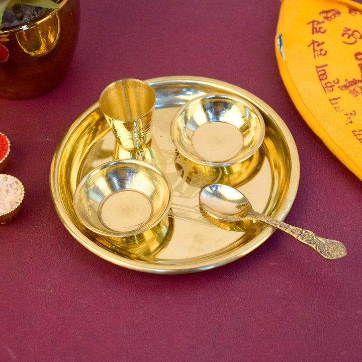 Extra large 6β7 inch Matki embossed Laddu Gopal Bhog Thali Set for offering bhog to Kanha during pooja rituals Indiaβs Largest Pooja Accessories Brand β www.satvikstore.in