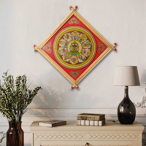 Large Jagannath Ji Photo Frame in wooden finish with traditional spiritual print. Indiaβs Largest Brass Idols Brand - www.satvikstore.in