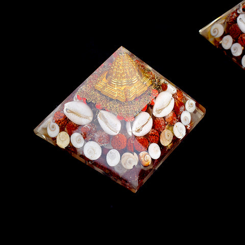 Large Orgonite Shri Yantra Gomti Chakra Pyramid, designed for spiritual growth and prosperity, combines sacred geometry and healing energy to cleanse and harmonize your space. Indiaβs Largest Pooja Accessories Brand β www.satvikstore.in