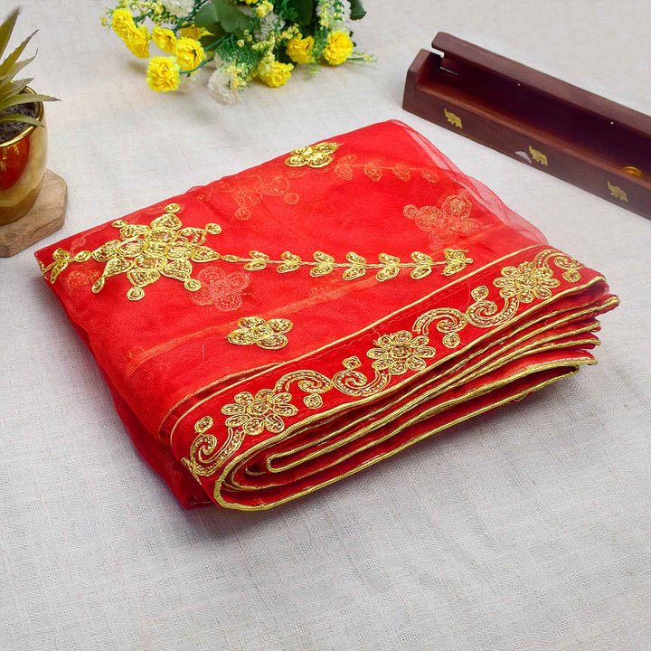 Elegant 86x41 inch Luxurious Mata Chunri with premium fabric and exquisite embellishments for Mata idol decoration – India’s Largest Pooja Accessories Brand – www.Satvikstore.in