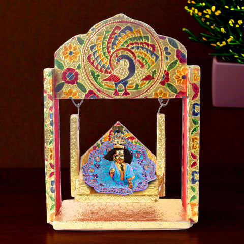 Meenakari Peacock Jhula for Laddu Gopal β Small Size with traditional enamel work β Indiaβs Largest Pooja Accessories Brand β www.satvikstore.in
