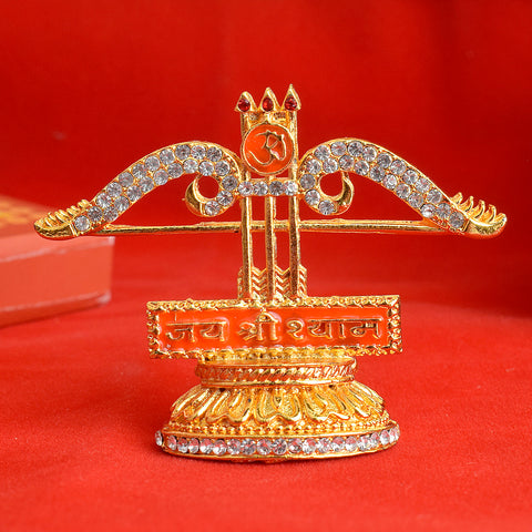 Metal 3 Baan Khatushyam Idol, beautifully crafted religious statue of Lord Khatushyam with three arrows, ideal for spiritual worship and home decoration. Indiaβs Largest Pooja Accessories Brand β www.satvikstore.in
