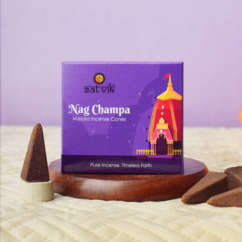 Nag Champa Pure Masala Incense Cones β Natural Spiritual Dhoop Cones for Pooja and Meditation. Indiaβs Largest Pooja Accessories Brand - www.satvikstore.in