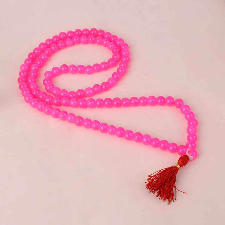 Pink Agate Hakik Mala with 108 Beads β Spiritual Healing and Energy Balancing Necklace for Meditation and Daily Wear. Indiaβs Premium Hakik Jap Mala Store-www.satvikstore.in