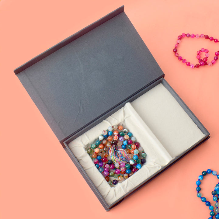 Premium Hakik Jap Mala with Multicolor Hakik Beads – A Spiritual Meditation Mala for Chakra Balancing, Positivity, and Emotional Healing. India’s Premium Hakik Jap Mala Store - www.satvikstore.in