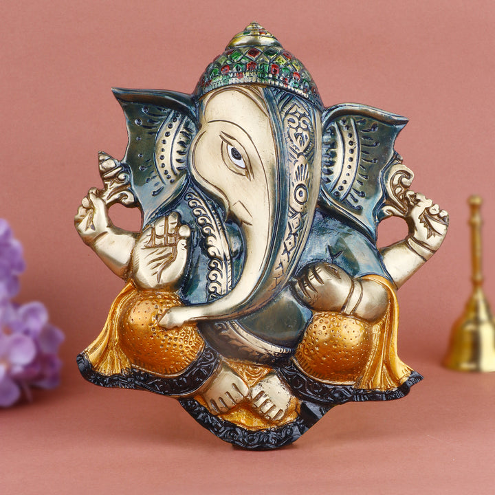 8.5 Inch Prepossessing Brass Ganesh Wall Hanging ā Handcrafted Decorative Piece for Home Entrance, Vastu, and Spiritual Wall Decor. No.1 Brass Idol Store www.satvikstore.in