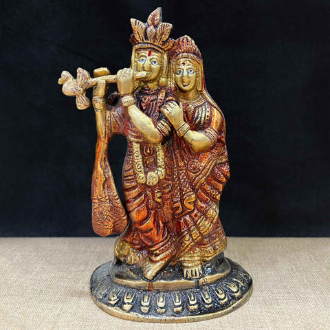7.1 Inch Brass Radha Krishna Pair Idol β Beautifully Handcrafted Statue for Love, Devotion, and Spiritual Home Decor. No.1 Brass Idol Store www.satvikstore.in