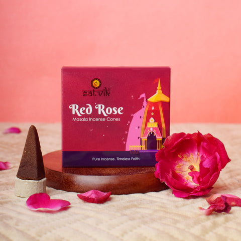 Red Rose Pure Masala Incense Cones β Natural Floral Dhoop Cones for Love, Peace, and Spiritual Balance. Indiaβs Largest Pooja Accessories Brand - www.satvikstore.in