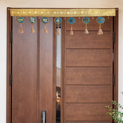 Resin Toran for Door Decoration in Blue β Handcrafted decorative toran made of durable resin with elegant blue accents, ideal for festive and traditional doorway decor. Indiaβs Largest Pooja Accessories Brand β www.satvikstore.in