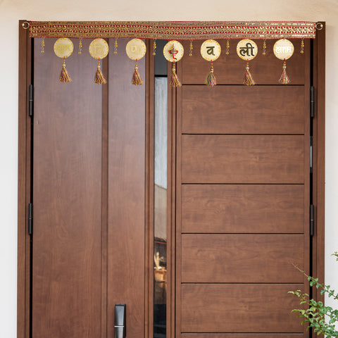 Resin Toran for Door Decoration in Golden β Luxurious handcrafted golden resin toran, perfect for traditional Indian entrance decor and festive celebrations. Indiaβs Largest Pooja Accessories Brand β www.satvikstore.in