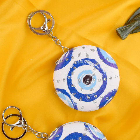 Round Evil Eye Keychain with Handy Foldable Mirror β Stylish, protective, and functional keychain, perfect for daily use and gifting. Indiaβs Largest Pooja Accessories Brand β www.satvikstore.in