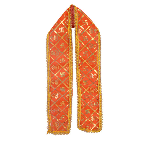Royal orange Patka or Angvastra, 33 inches in length, made from soft, traditional fabric, perfect for spiritual rituals, temple visits, cultural ceremonies, and devotional wear. Indiaβs Largest Pooja Accessories Brand β www.satvikstore.in