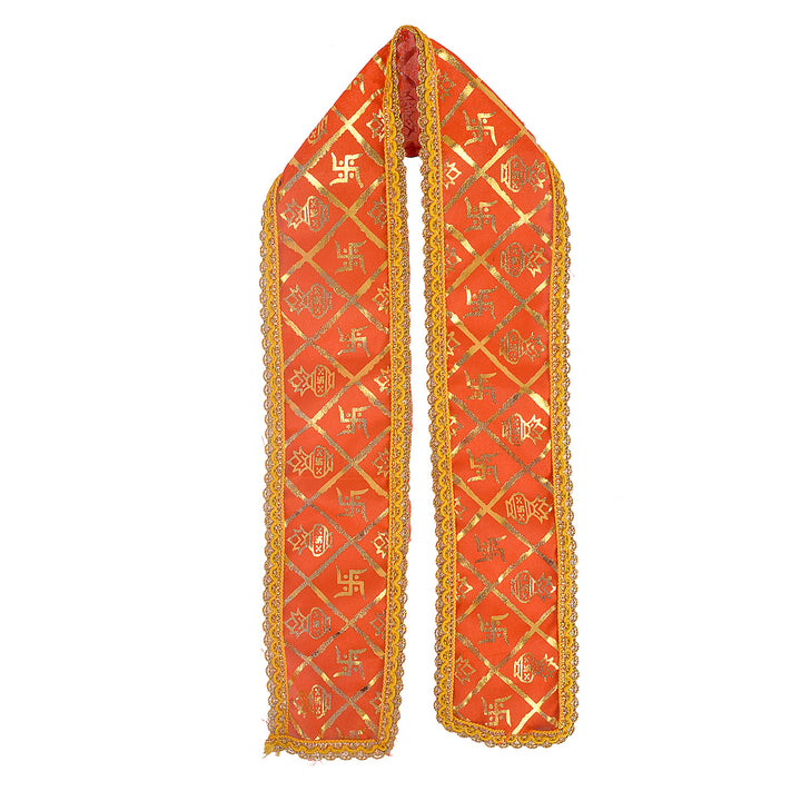 Royal orange Patka or Angvastra, 33 inches in length, made from soft, traditional fabric, perfect for spiritual rituals, temple visits, cultural ceremonies, and devotional wear. Indiaβs Largest Pooja Accessories Brand β www.satvikstore.in